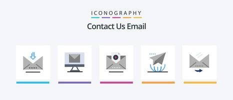 correo electrónico plano 5 5 icono paquete incluso responder. correo electrónico. marketing. respuesta. carta. creativo íconos diseño vector