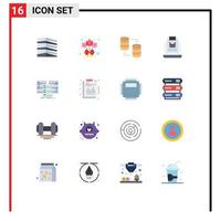 16 Creative Icons Modern Signs and Symbols of shopping online database internet share Editable Pack of Creative Vector Design Elements