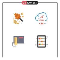 4 Thematic Vector Flat Icons and Editable Symbols of autumn development jam code phone Editable Vector Design Elements