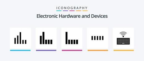 Devices Glyph 5 Icon Pack Including .. Creative Icons Design vector