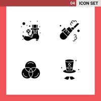 Universal Solid Glyph Signs Symbols of boot web cleaner pipe cap Editable Vector Design Elements