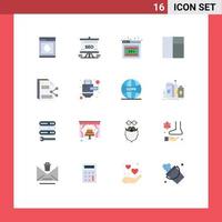 Flat Color Pack of 16 Universal Symbols of share files board content grid Editable Pack of Creative Vector Design Elements