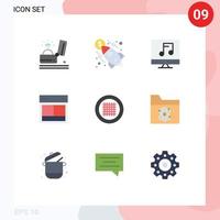 Set of 9 Modern UI Icons Symbols Signs for website site money layout video Editable Vector Design Elements