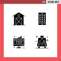 User Interface Solid Glyph Pack of modern Signs and Symbols of autumn graph house mobile computer Editable Vector Design Elements