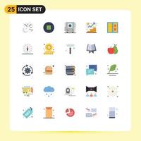 Universal Icon Symbols Group of 25 Modern Flat Colors of house marketing loudspeaker management finance Editable Vector Design Elements