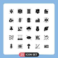 Pack of 25 Modern Solid Glyphs Signs and Symbols for Web Print Media such as rub hand premium cleaning window Editable Vector Design Elements