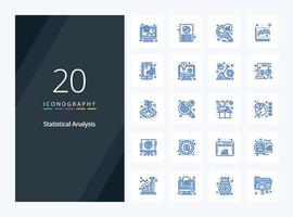 20 Statistical Analysis Blue Color icon for presentation vector