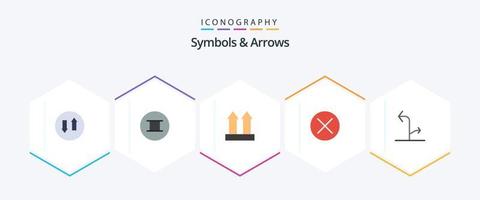 Symbols and Arrows 25 Flat icon pack including directional. sign. shipping. navigation. close vector