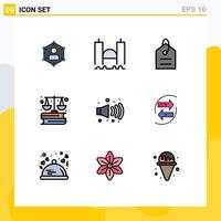 Set of 9 Modern UI Icons Symbols Signs for finance tag cross price finance Editable Vector Design Elements