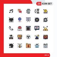 Universal Icon Symbols Group of 25 Modern Filled line Flat Colors of it computer massage person management Editable Vector Design Elements