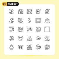 Set of 25 Modern UI Icons Symbols Signs for air shopping circle new badge Editable Vector Design Elements