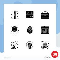 Solid Glyph Pack of 9 Universal Symbols of park lifesaver engineering shop open Editable Vector Design Elements