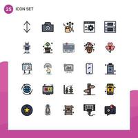 Modern Set of 25 Filled line Flat Colors and symbols such as robot games browser ds programming Editable Vector Design Elements