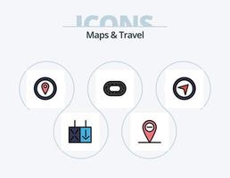 Maps and Travel Line Filled Icon Pack 5 Icon Design. . . location. star. geo
