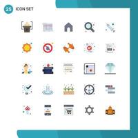 Group of 25 Flat Colors Signs and Symbols for procedure drop home zoom tool zoom in Editable Vector Design Elements