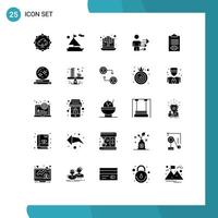 Modern Set of 25 Solid Glyphs and symbols such as list job sweet delivery modern Editable Vector Design Elements