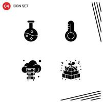 4 Creative Icons Modern Signs and Symbols of boiling flask technology science cloud easter gift Editable Vector Design Elements