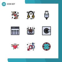 9 Creative Icons Modern Signs and Symbols of business mail connector interface hero Editable Vector Design Elements