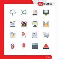 Universal Icon Symbols Group of 16 Modern Flat Colors of valentine robot education cart money Editable Pack of Creative Vector Design Elements