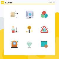 Modern Set of 9 Flat Colors Pictograph of information security web provider man Editable Vector Design Elements