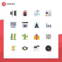 Universal Icon Symbols Group of 16 Modern Flat Colors of sound waves music levels waste equalizer music Editable Pack of Creative Vector Design Elements