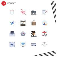 Set of 16 Modern UI Icons Symbols Signs for up color fill construction color drop bucket Editable Pack of Creative Vector Design Elements