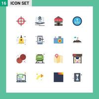 Pack of 16 Modern Flat Colors Signs and Symbols for Web Print Media such as education navigation building mobile basic Editable Pack of Creative Vector Design Elements