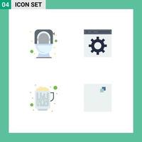 Flat Icon Pack of 4 Universal Symbols of bathroom beer toilet development wine Editable Vector Design Elements