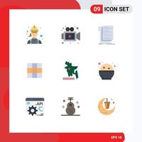 Set of 9 Vector Flat Colors on Grid for bangladesh country basic code ui list Editable Vector Design Elements