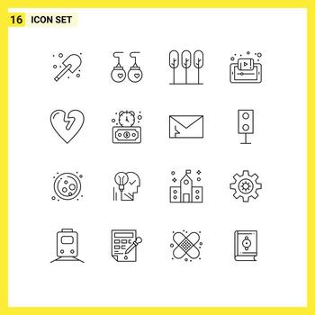 16 Outline concept for Websites Mobile and Apps tutorials mobile nature learning document Editable Vector Design Elements