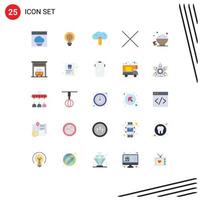 Set of 25 Modern UI Icons Symbols Signs for date delete light close creative Editable Vector Design Elements