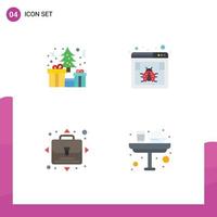 Set of 4 Modern UI Icons Symbols Signs for tree opportunity present virus breakfast Editable Vector Design Elements