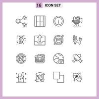 16 Creative Icons Modern Signs and Symbols of projector camera illustration support information Editable Vector Design Elements