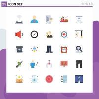 Group of 25 Modern Flat Colors Set for case business denied valuation graph Editable Vector Design Elements