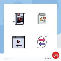 4 Creative Icons Modern Signs and Symbols of medical computer report chart website Editable Vector Design Elements