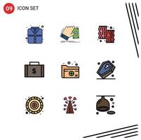 Set of 9 Modern UI Icons Symbols Signs for payments finance animal dollar meat Editable Vector Design Elements