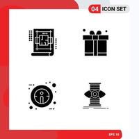 4 Creative Icons Modern Signs and Symbols of architecture information blue print father eye Editable Vector Design Elements