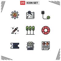 9 Creative Icons Modern Signs and Symbols of liquidator color sampler search color picker devices Editable Vector Design Elements