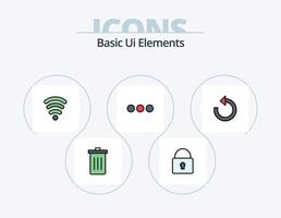 Basic Ui Elements Line Filled Icon Pack 5 Icon Design. down. sharing. web. social . media vector