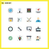 Stock Vector Icon Pack of 16 Line Signs and Symbols for online email display computer two Editable Pack of Creative Vector Design Elements