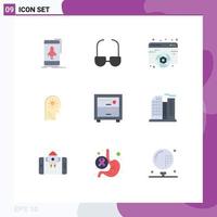 Set of 9 Modern UI Icons Symbols Signs for deck mind design control web Editable Vector Design Elements