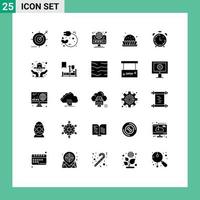 Set of 25 Modern UI Icons Symbols Signs for sweets food power dessert site Editable Vector Design Elements