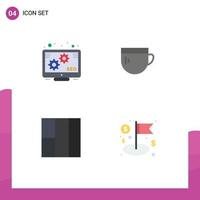 4 Universal Flat Icon Signs Symbols of marketing dollar cup basic business Editable Vector Design Elements
