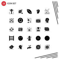 25 Thematic Vector Solid Glyphs and Editable Symbols of accident information summer human analytics Editable Vector Design Elements