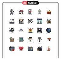 Stock Vector Icon Pack of 25 Line Signs and Symbols for firewall transport data ship graph Editable Vector Design Elements