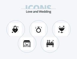 Wedding Glyph Icon Pack 5 Icon Design. ring. engagement. party. gift diamond. private vector