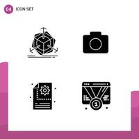 4 Creative Icons Modern Signs and Symbols of change gear object image badge Editable Vector Design Elements