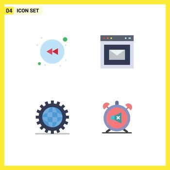 Stock Vector Icon Pack of 4 Line Signs and Symbols for arrow development browser website programing Editable Vector Design Elements