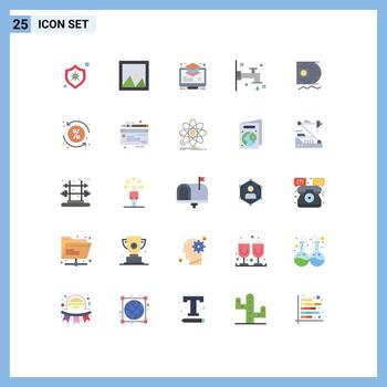 25 Universal Flat Colors Set for Web and Mobile Applications data bath photo faucet buffer Editable Vector Design Elements
