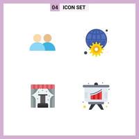 Editable Vector Line Pack of 4 Simple Flat Icons of add concert twitter internet stage Editable Vector Design Elements